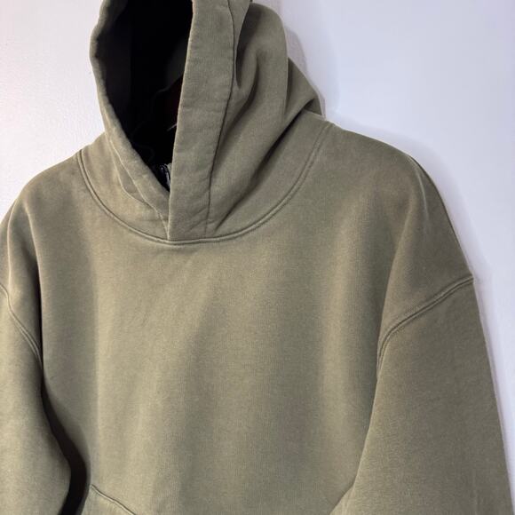 FRAME MEN’s Hooded Zip-Collar Sweatshirt Green Men's XL - Picture 10 of 13